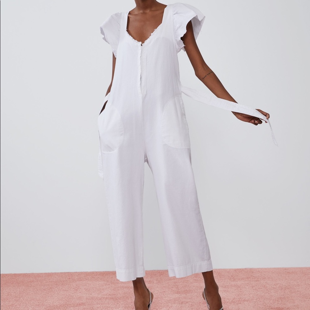 NWT ZARA White Jumpsuit